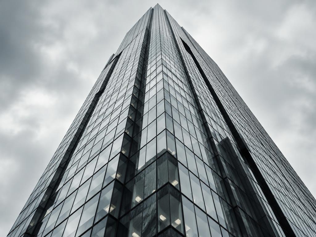 Contemporary glass and steel tower